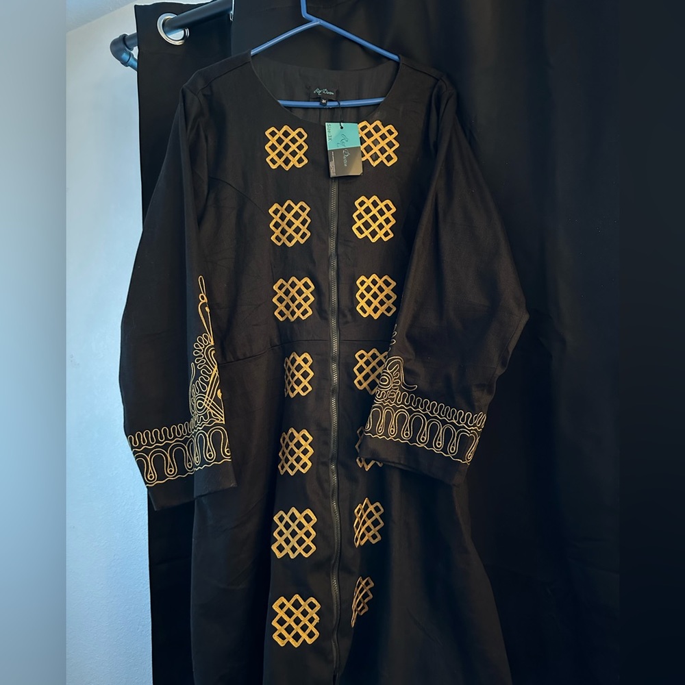 Ray Darten African Embroidered Jacket Dress - Plus Size